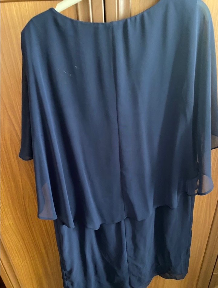 Drapeli Lacivert Uzun Kadın Abiye Elbise - Görsel 2