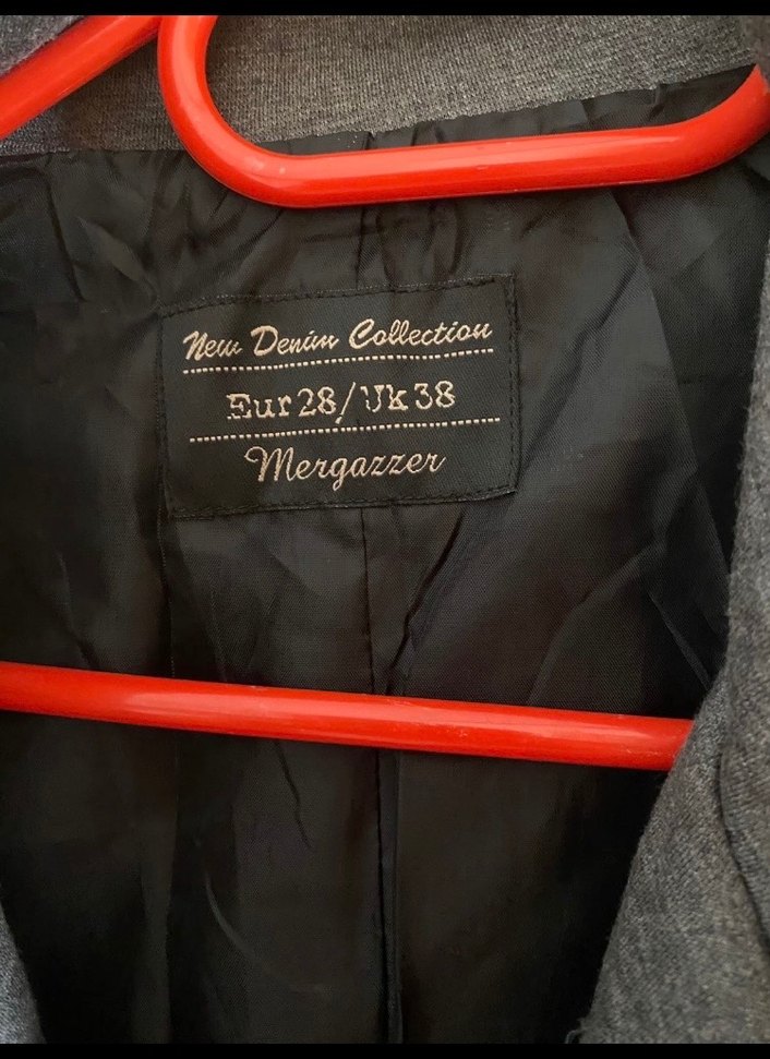 Düğmeli Gri Kısa Denim Blazer - Görsel 3