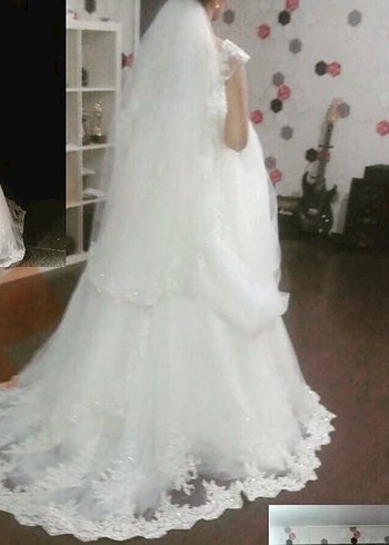 Askısız Beyaz A Kesim Uzun Gelinlik - Görsel 4