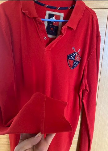 Kırmızı Uzun Kollu Polo Tişört Erkek - Görsel 3