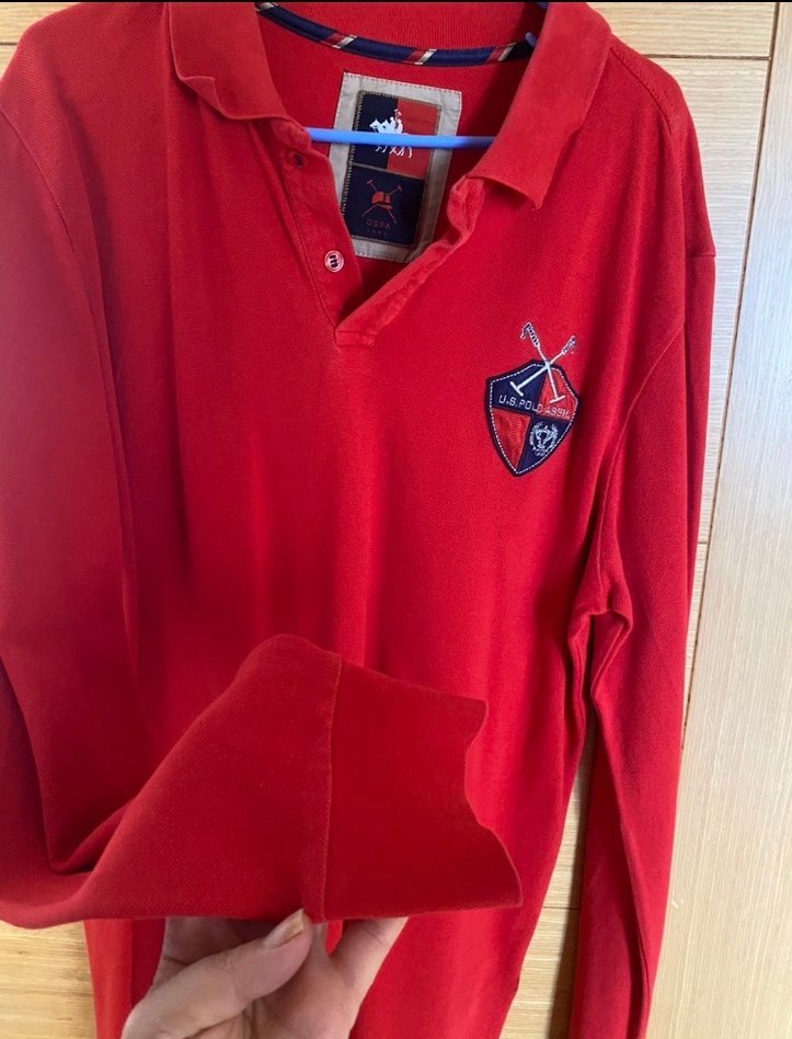 Kırmızı Uzun Kollu Polo Tişört Erkek - Görsel 3