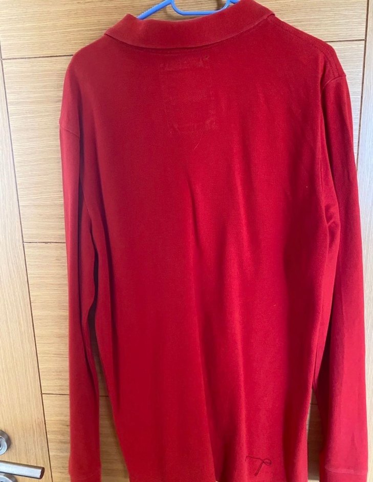 Kırmızı Uzun Kollu Polo Tişört Erkek - Görsel 2