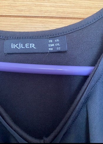 V Yaka Fırfırlı Midi Lacivert Elbise - Görsel 3