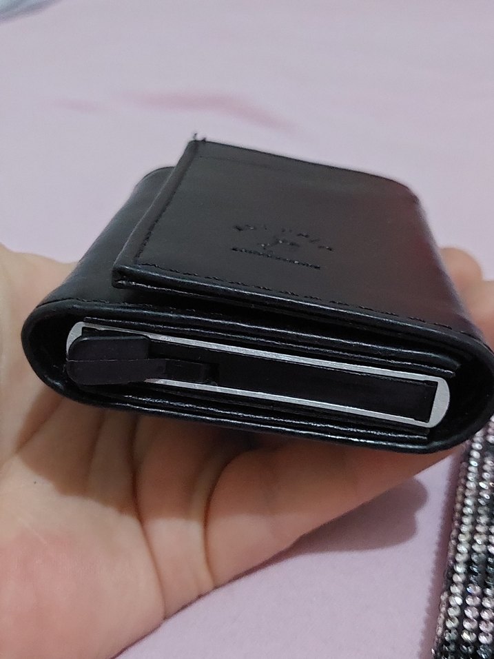 Siyah Baskılı Mekanizmalı Erkek Cüzdan / Kartlık - Görsel 2