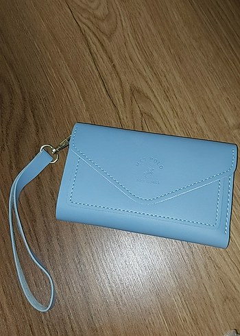Mavi Deri Kadın Portföy Cüzdan - Görsel 3
