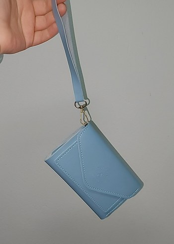 Mavi Deri Kadın Portföy Cüzdan - Görsel 4