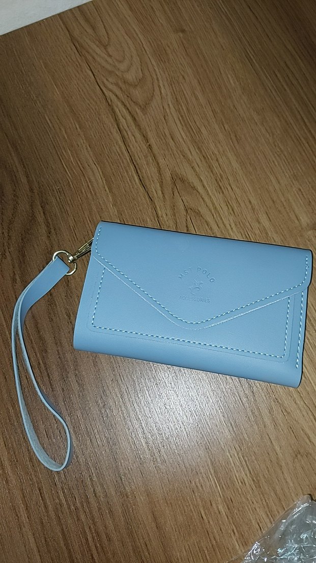 Mavi Deri Kadın Portföy Cüzdan - Görsel 3