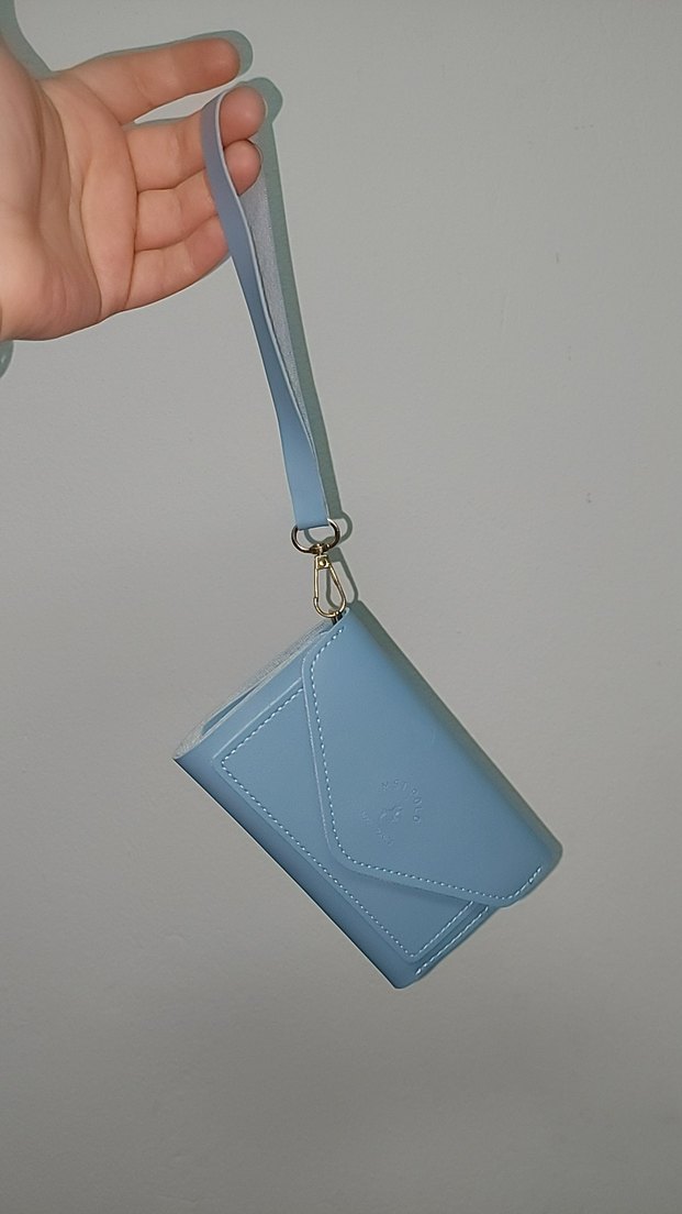 Mavi Deri Kadın Portföy Cüzdan - Görsel 4