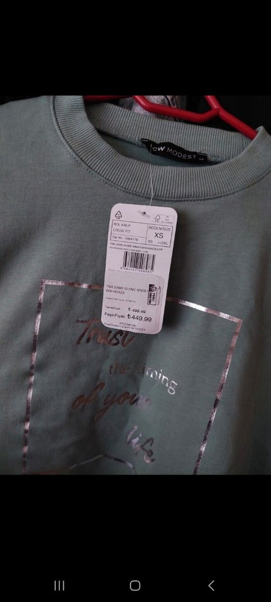 Kadın Mint Yeşili Sweatshirt Salaş - Görsel 4