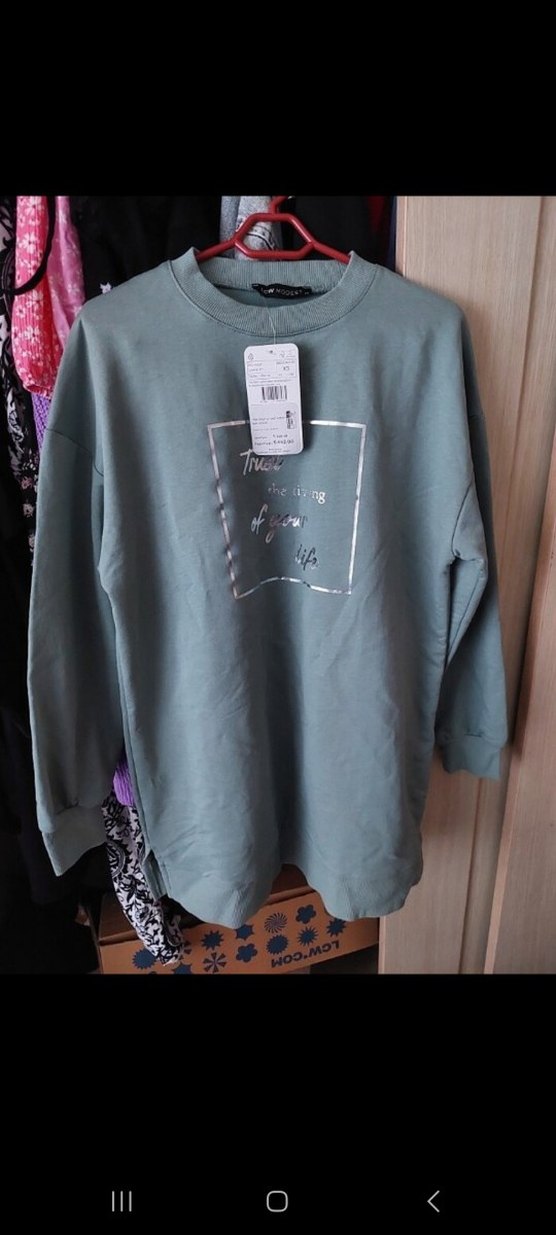 Kadın Mint Yeşili Sweatshirt Salaş - Görsel 2
