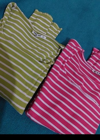 Çizgili Uzun Kollu Fitilli Crop Kazak - Görsel 5