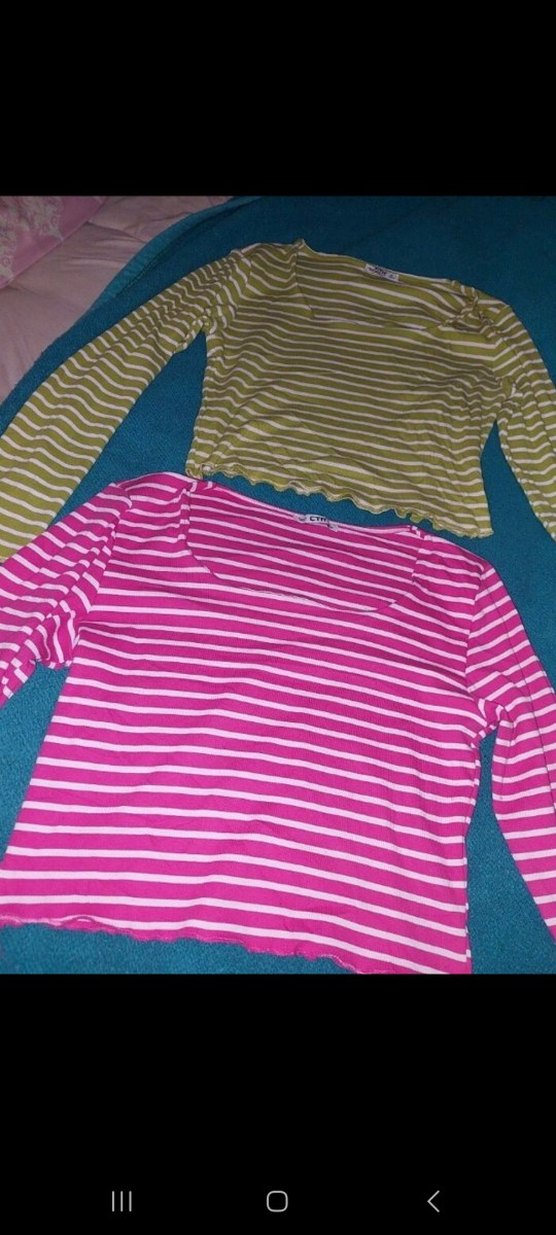 Çizgili Uzun Kollu Fitilli Crop Kazak - Görsel 4