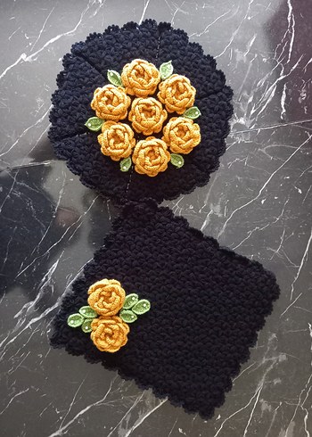 Bohem Tarzı Örgü Çiçekli Dekoratif lif - Görsel 2