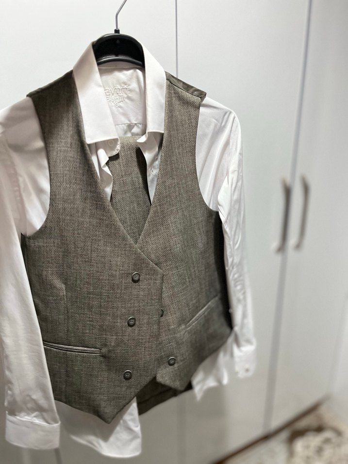 Gri Modern Klasik Erkek Takım Elbise - Görsel 2