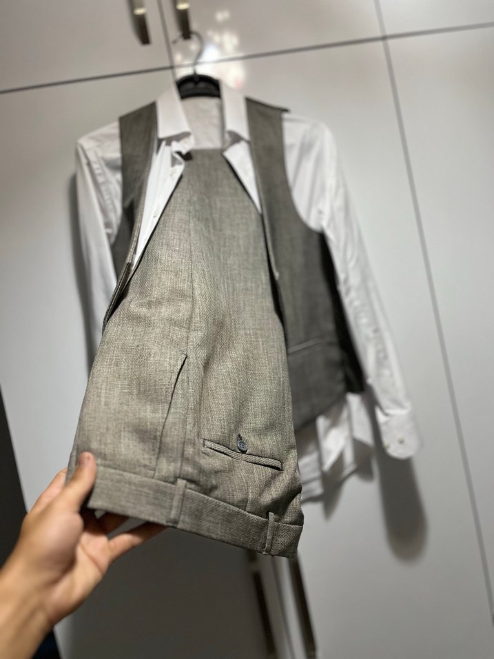 Gri Modern Klasik Erkek Takım Elbise - Görsel 3