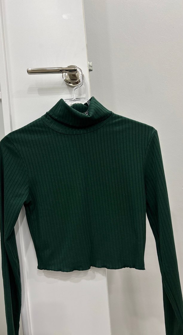 Yeşil Balıkçı Yaka Kadın Triko - Görsel 2