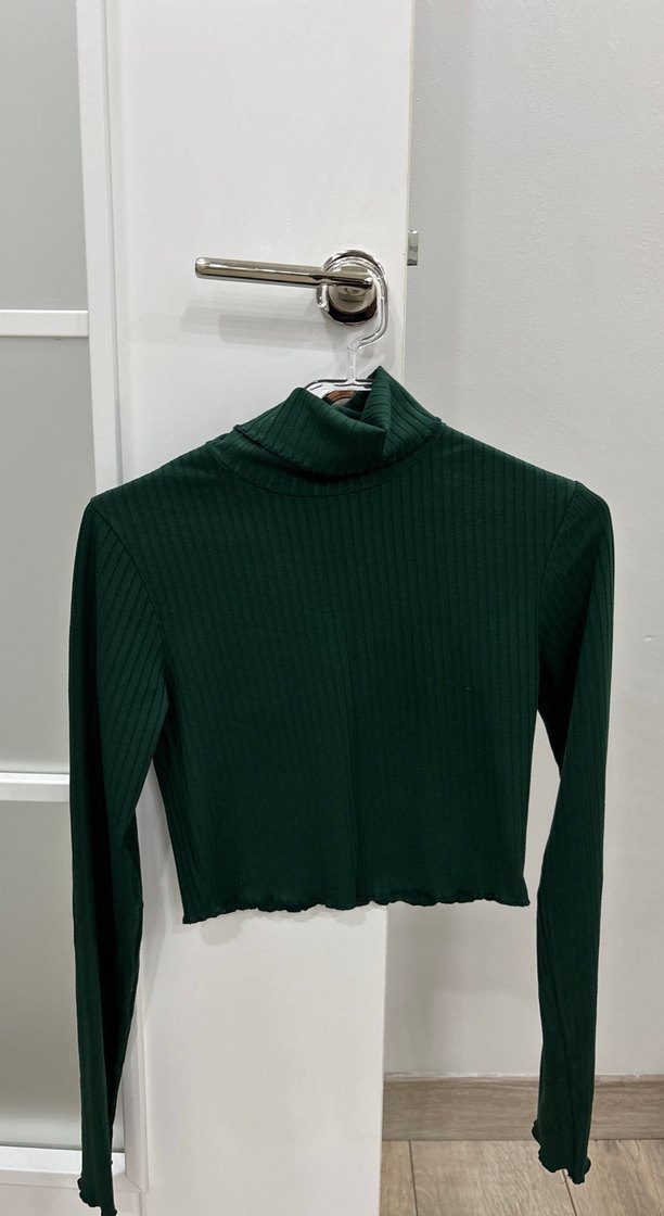 Yeşil Balıkçı Yaka Kadın Triko - Görsel 3