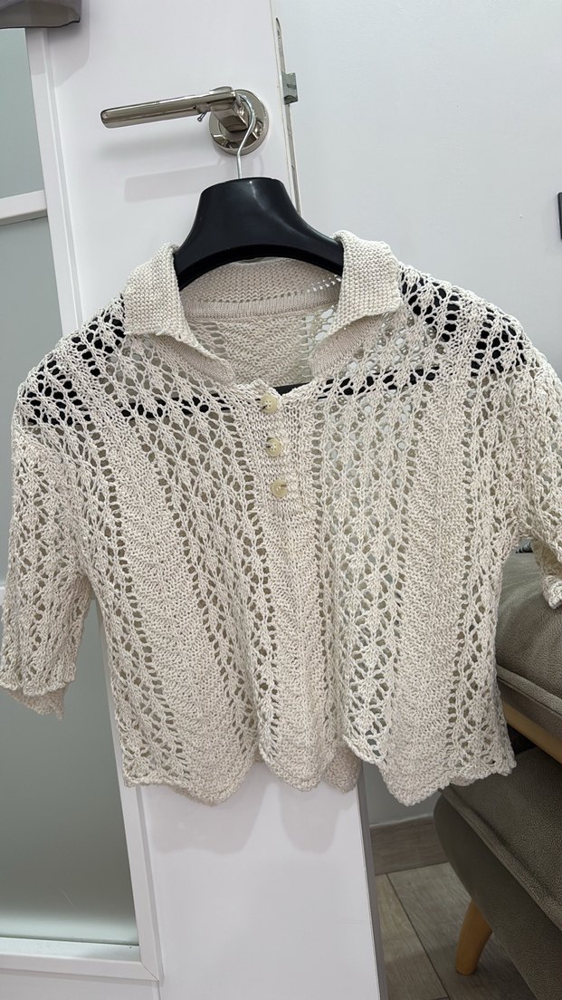 Bohem Gri Kısa Örgü Kadın Hırka - Görsel 4