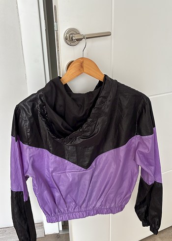Mor Siyah Fermuarlı Kadın Ceket - Görsel 2