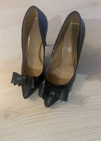 Siyah Fiyonklu Modern Klasik Stiletto - Görsel 3