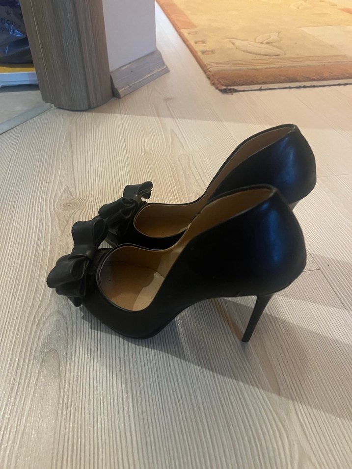 Siyah Fiyonklu Modern Klasik Stiletto - Görsel 4