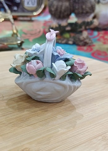 Pastel Renkli Çiçek Sepeti Biblo - Görsel 3