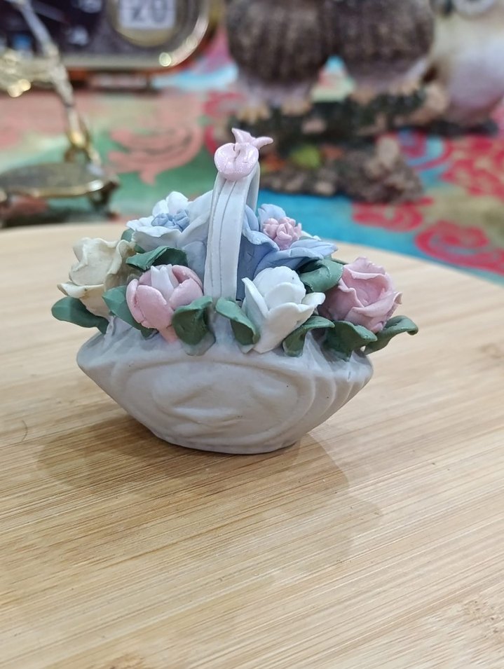 Pastel Renkli Çiçek Sepeti Biblo - Görsel 3