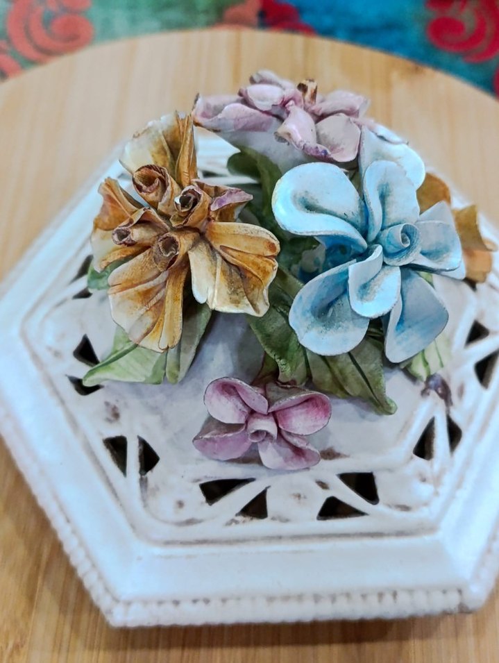 Dantel Detaylı Pastel Renkli Çiçekli - Görsel 2