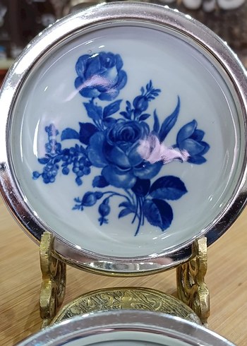 Parlak Mavi Çiçek Desenli Bardak Altlığı - Görsel 2