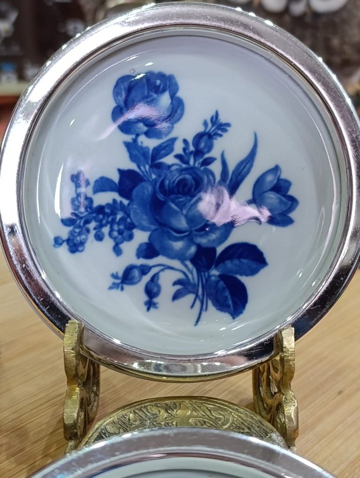 Parlak Mavi Çiçek Desenli Bardak Altlığı - Görsel 2