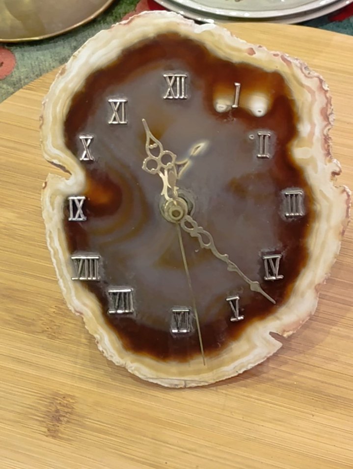 Kahverengi Doğal Taş Masa Saati - Görsel 2