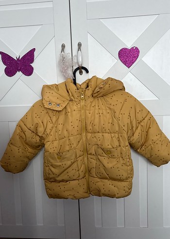 Kapüşonlu Sarı Baskılı Çocuk Mont - Görsel 3