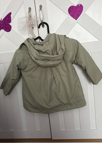 Kız çocuk yeşil Çocuk Düğmeli ve fermuarlı  ara mevsimlik ceket - Görsel 5