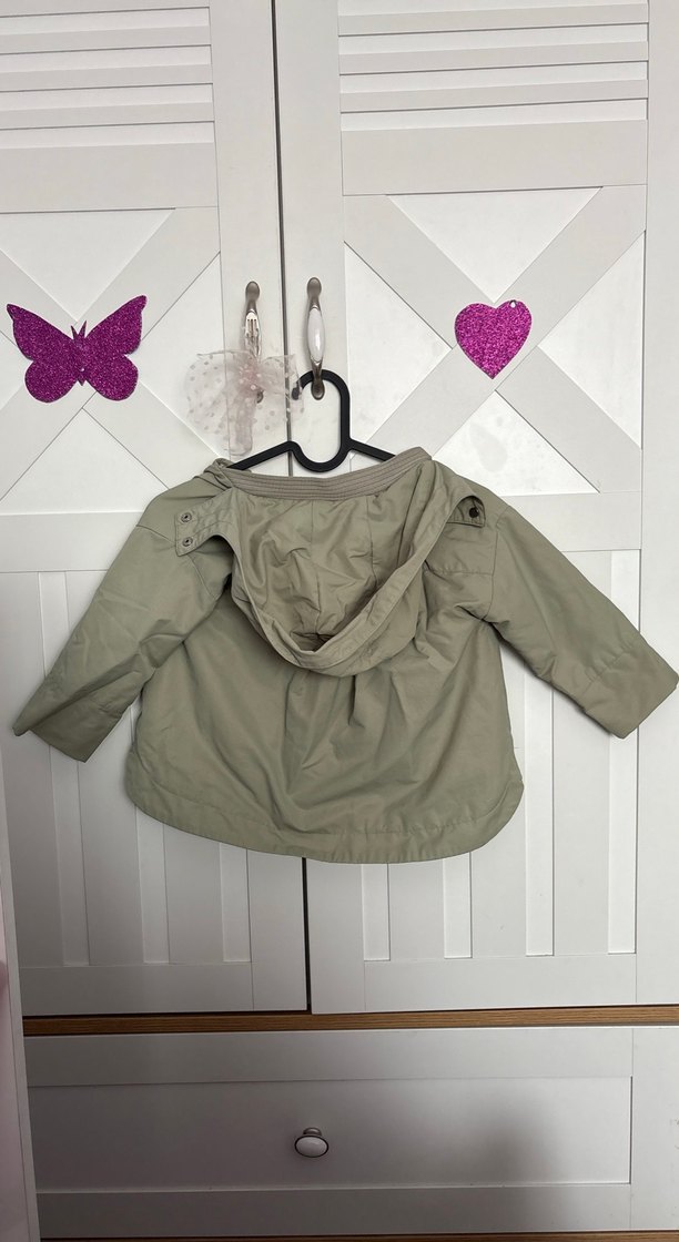 Kız çocuk yeşil Çocuk Düğmeli ve fermuarlı  ara mevsimlik ceket - Görsel 2