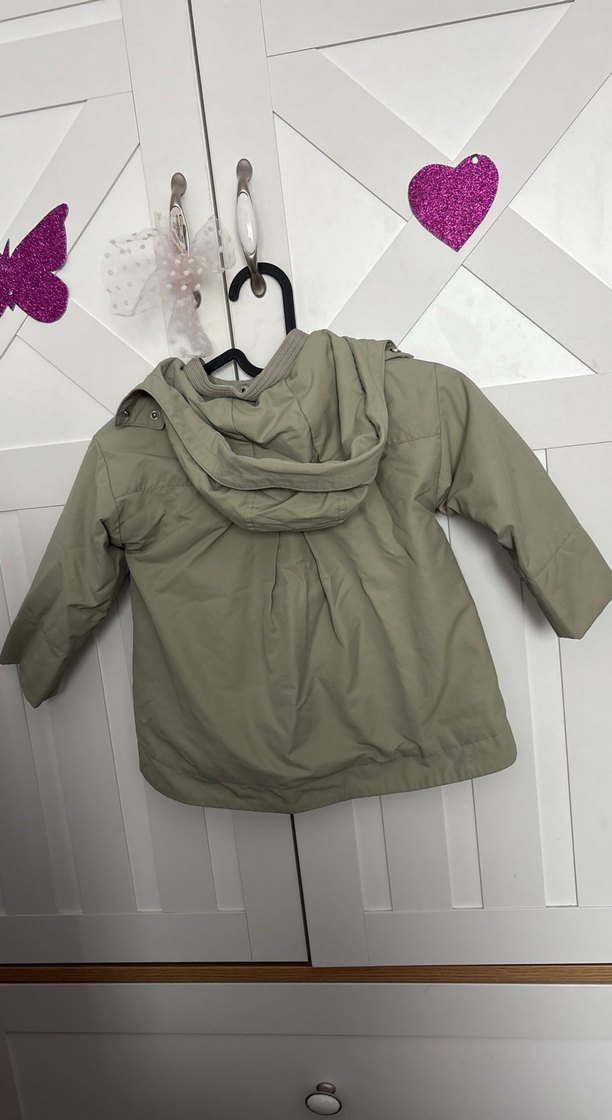 Kız çocuk yeşil Çocuk Düğmeli ve fermuarlı  ara mevsimlik ceket - Görsel 5