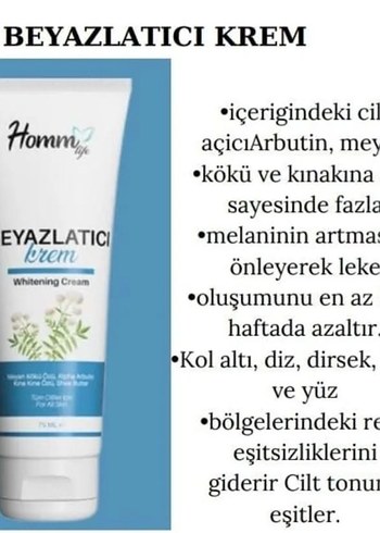 Homm Beyazlatıcı El Kremi 75 ml - Görsel 3