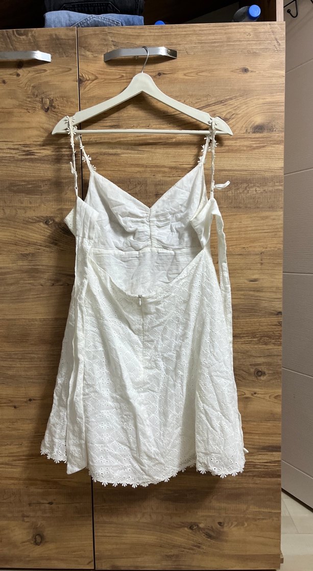 Beyaz Dantelli Bohem Midi Elbise - Görsel 2