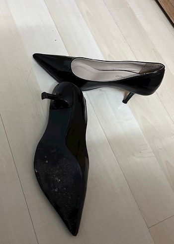 Siyah Rugan Stiletto Kadın Topuklu - Görsel 2