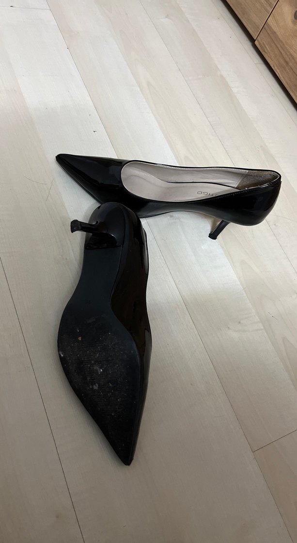 Siyah Rugan Stiletto Kadın Topuklu - Görsel 2