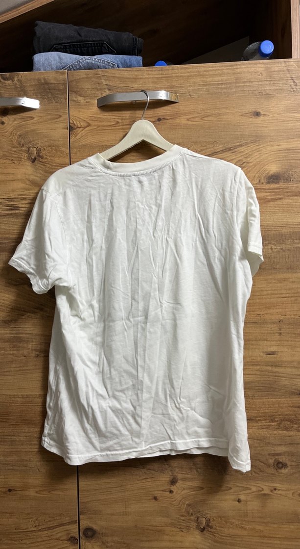 Beyaz Loose Fit Pamuklu Baskılı Erkek Tişört - Görsel 2