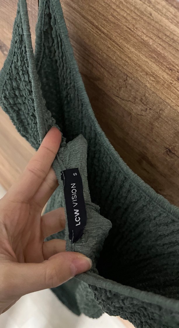 Örgü Detaylı Uzun Keten Elbise - Görsel 3