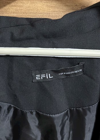 Siyah Kolsuz Midi Kadın Blazer - Görsel 3