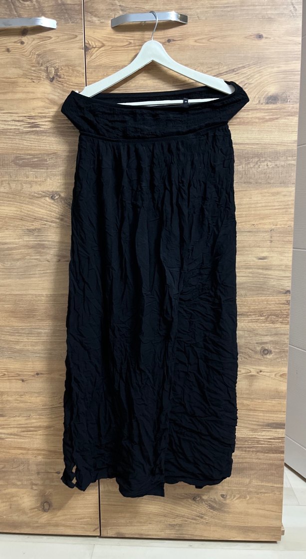 Siyah Uzun Keten Etek - Görsel 2