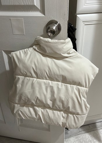 Bershka Fermuarlı Krem Yelek - Görsel 2