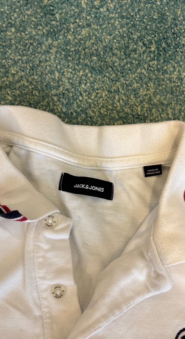 Beyaz Pamuklu Düğmeli Polo Tişört - Görsel 2