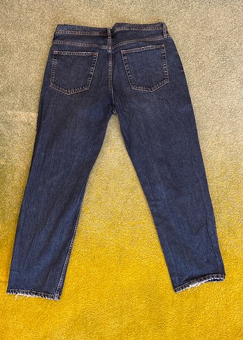 Erkek Zara Bol Kesim Ripped Midi Kot Pantolon - Görsel 3