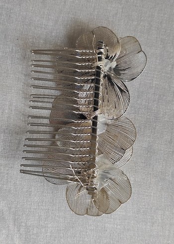 Bej Gri Boncuklu Kadın Saç Tokası - Görsel 4