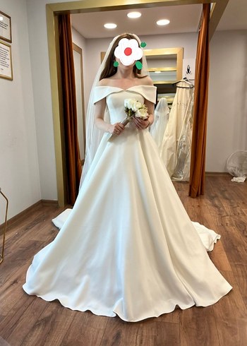 Modern Klasik Straplez Beyaz A Kesim Gelinlik - Görsel 3