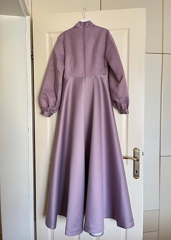 Uzun Mor Kadın Abiye Elbise - Görsel 2