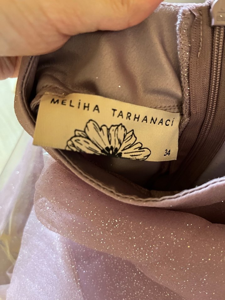 Uzun Mor Kadın Abiye Elbise - Görsel 5